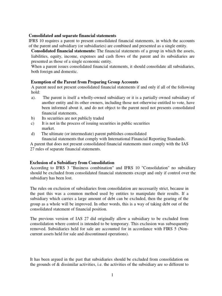 Consolidated Financial Statements Overview | PDF | Financial Statement ...