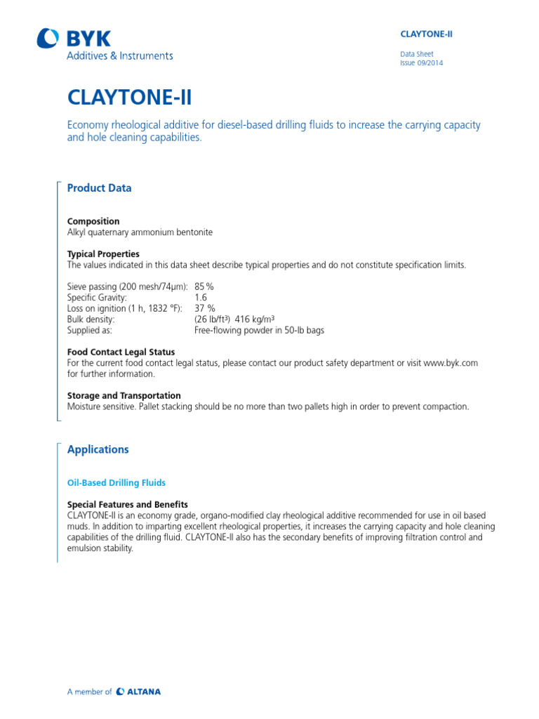 Tds Claytone-II Us | PDF | Diesel Fuel | Emulsion