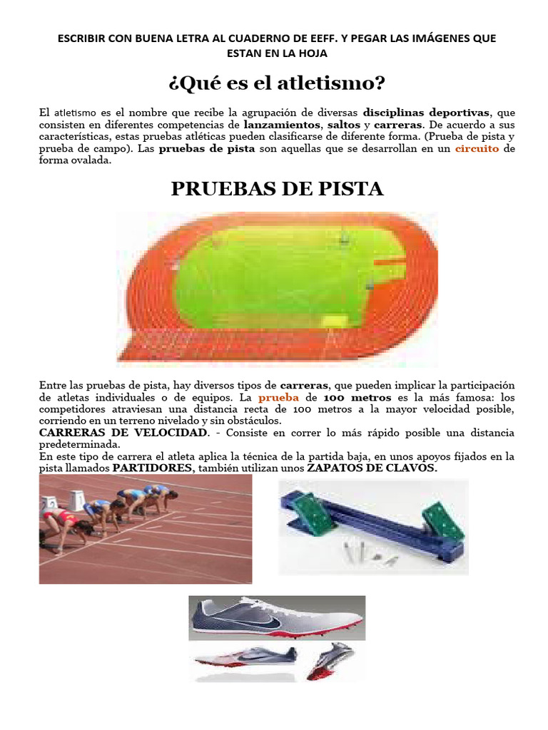 Guía Completa sobre Pruebas de Atletismo | PDF | Deporte del atletismo ...