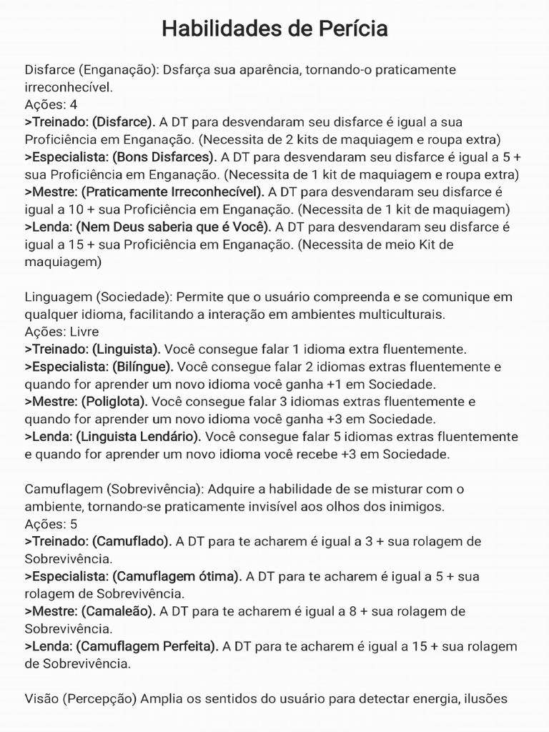 Habilidades de Perícia 240606 094948 | PDF