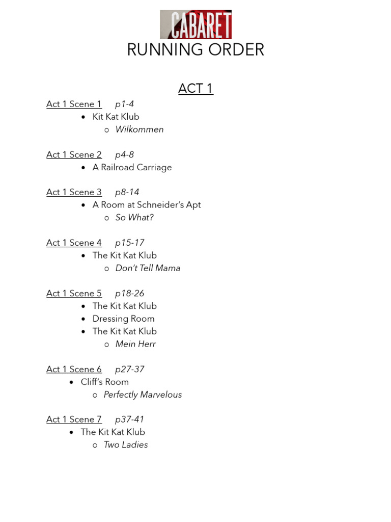CAB Running Order v2 | PDF