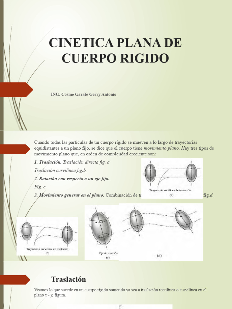 Cinetica Plana de Cuerpo Rigido Clase 8 | PDF | Velocidad | Aceleración