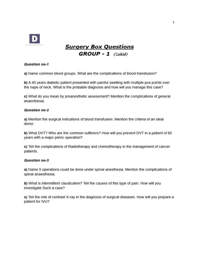Surgical Questions and Management Techniques | PDF | Surgery | Wound