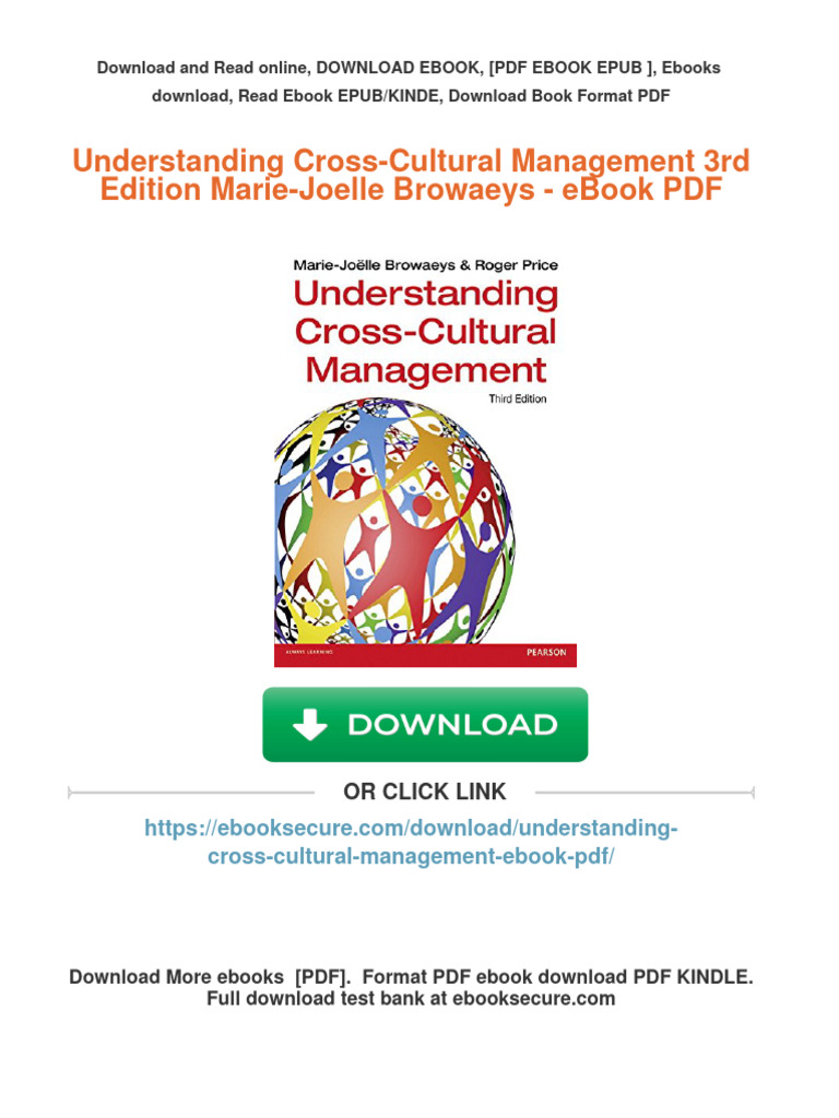 Understanding CrossCultural Management 3rd Edition MarieJoelle