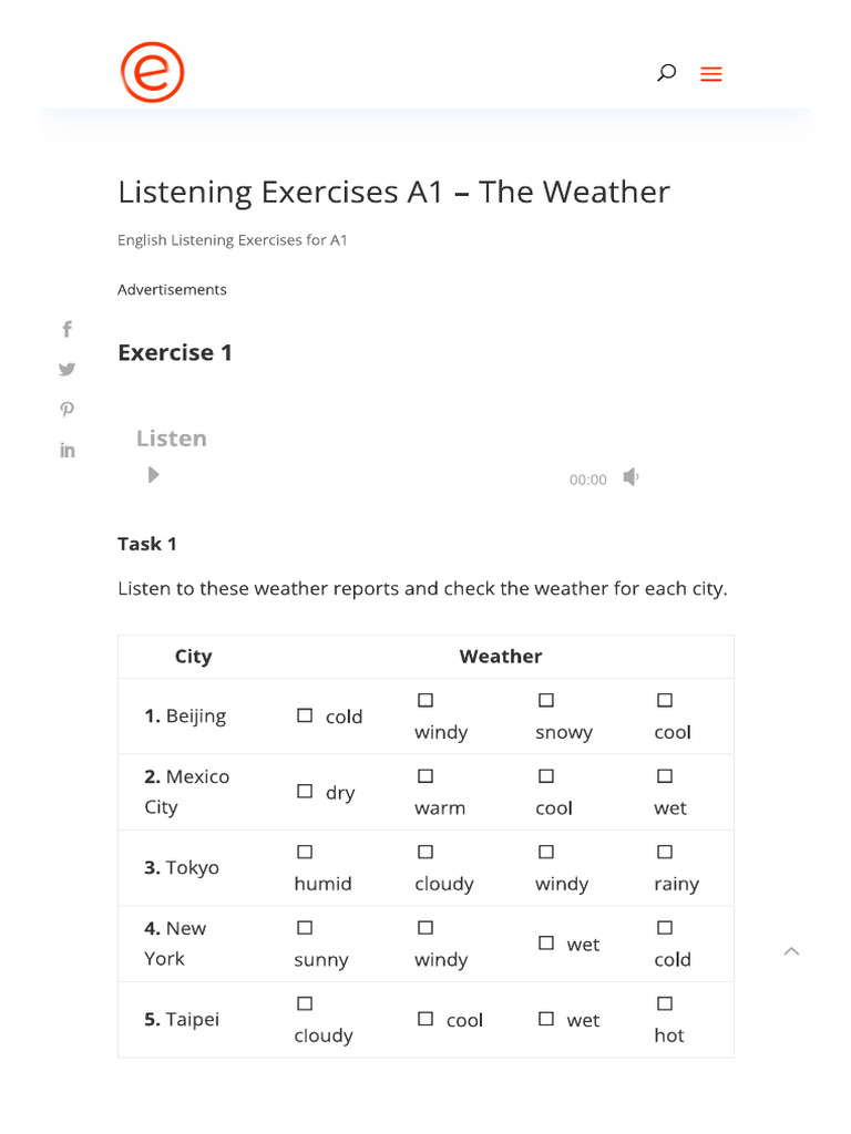 Weather Exercise | PDF