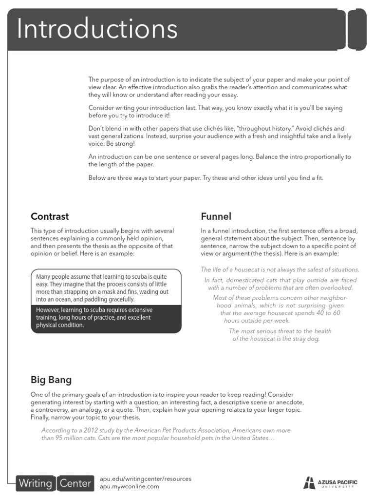 Introductions and Conclusions | PDF | Cats | Essays