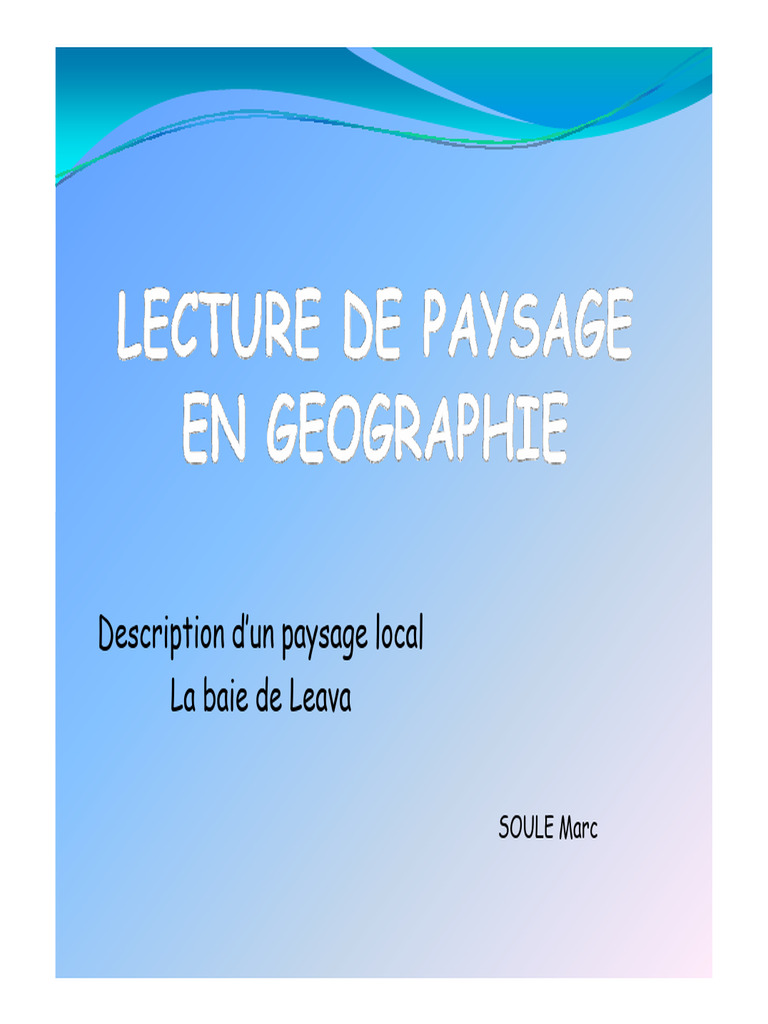 Lecture et croquis du paysage de Leava | PDF | Paysage | Géographie