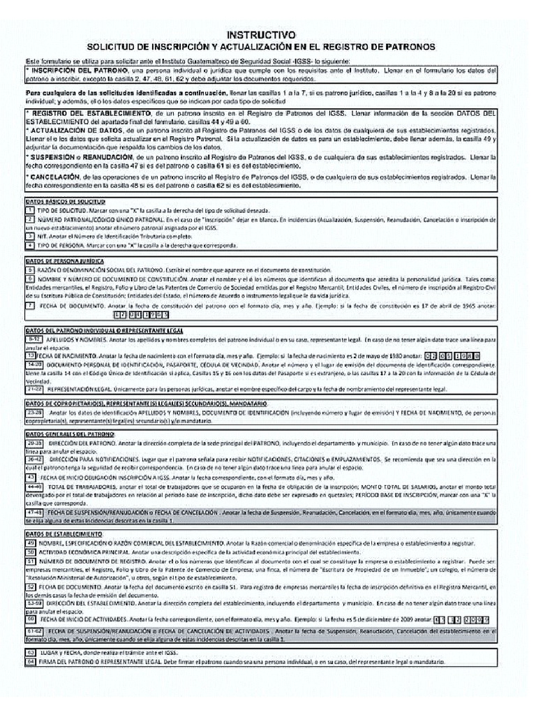 Formulario igss pdf