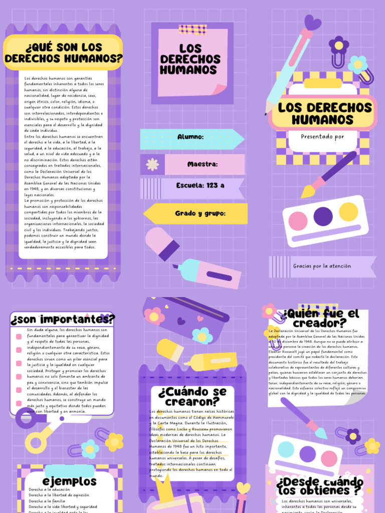 Tríptico Morado Sobre Los Derechos Humanos | PDF | Derechos humanos ...