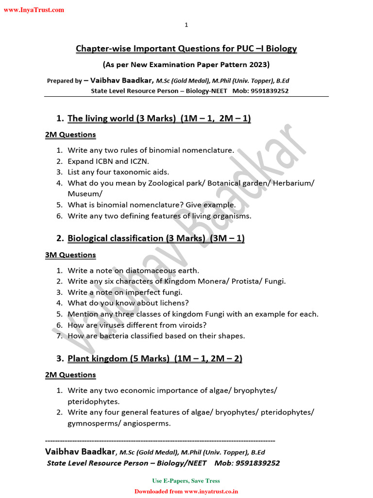 1st-puc-biology-chapter-wise-important-questions-by-vaibhav-baadkar