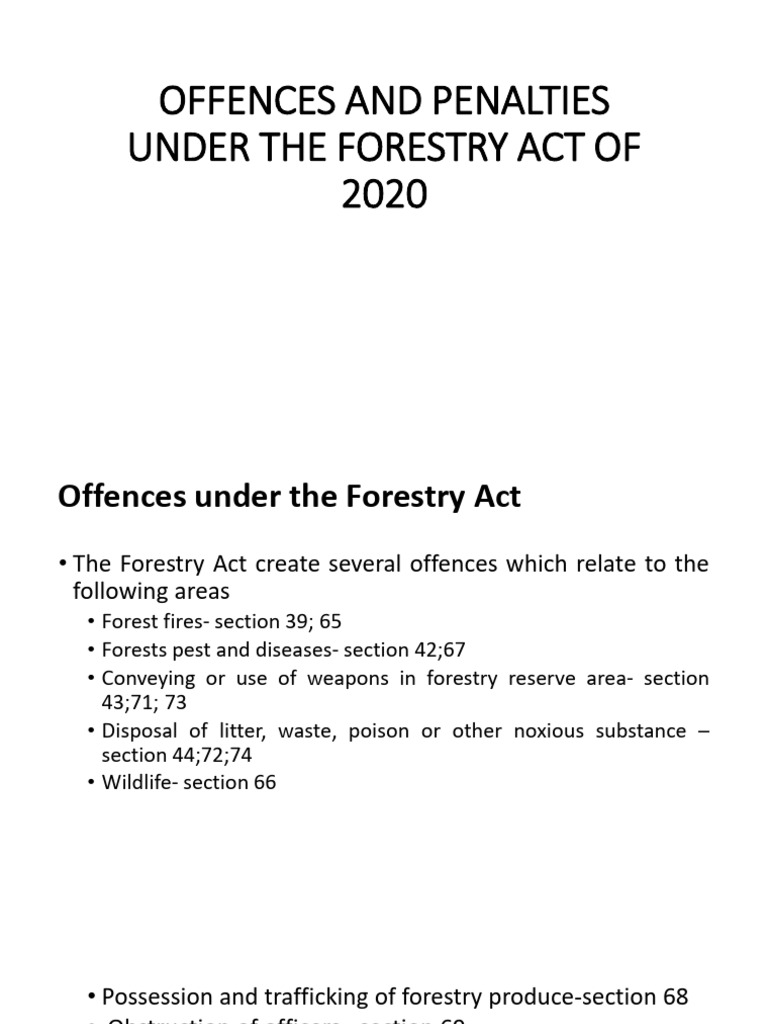 Offences and Penalties Under The Forestry Act of | PDF | Mandatory ...