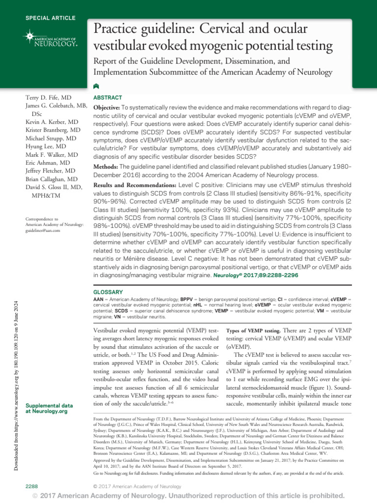 Cvemp Ovemp | PDF | Vertigo | Auditory System