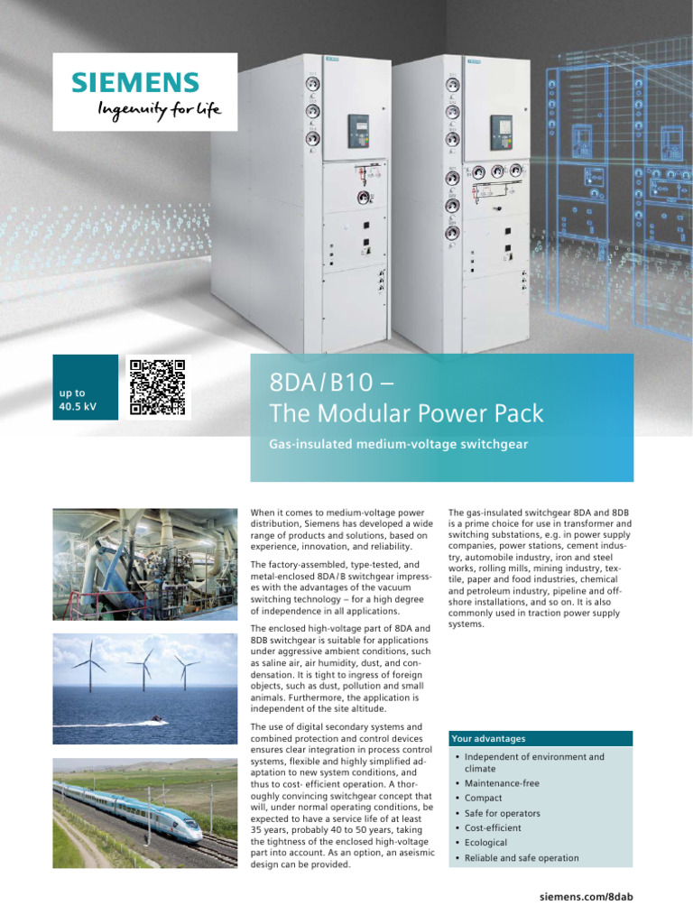Siemens 8DA/8DB Medium-Voltage Switchgear | PDF | Electrical Components ...