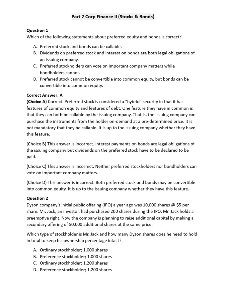 Stocks and Bonds: Key Concepts Explained | PDF | Bonds (Finance ...