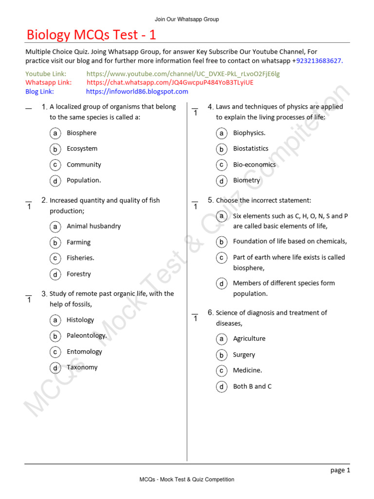 Biology Test 1 | PDF | Theory | Hypothesis
