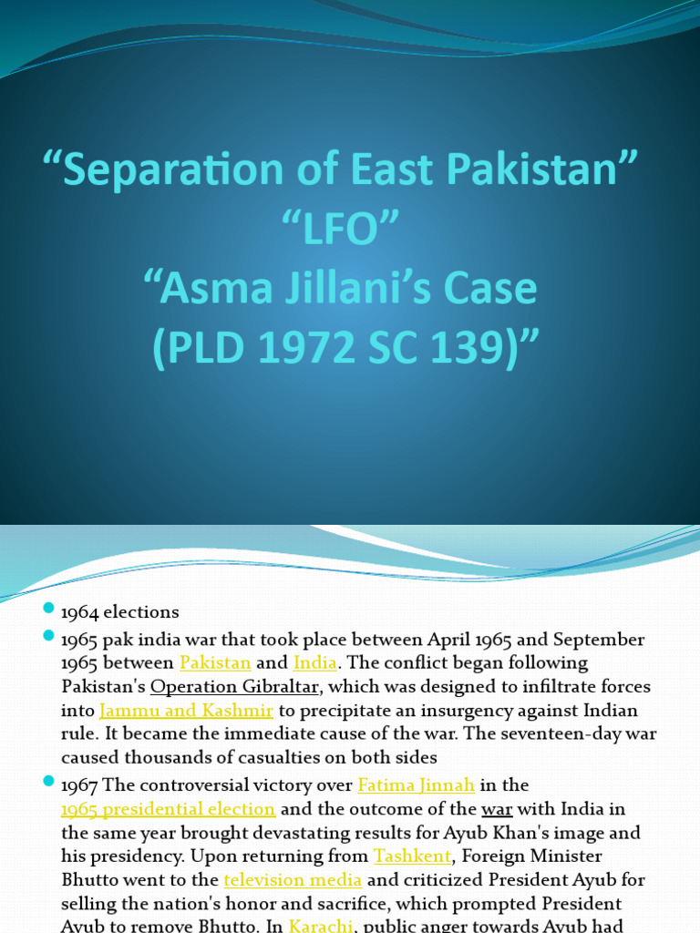 Separation of East Pakistan - Presentation | PDF | Government | Justice