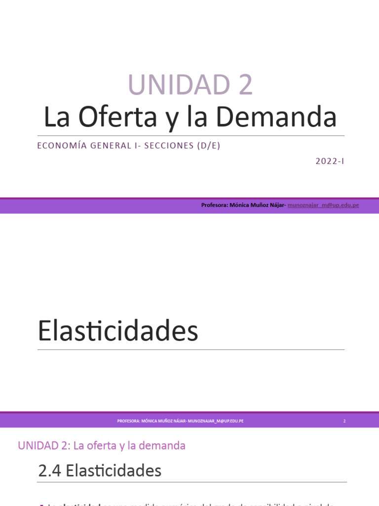 Unidad 2 - Parte2 | PDF | Elasticidad (economía) | Oferta y demanda