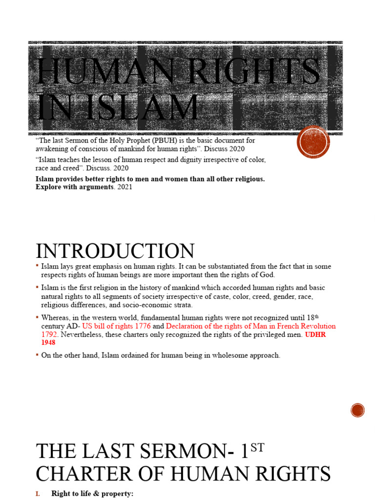 Human Rights in Islam: A Comprehensive Overview | PDF | Abrahamic ...
