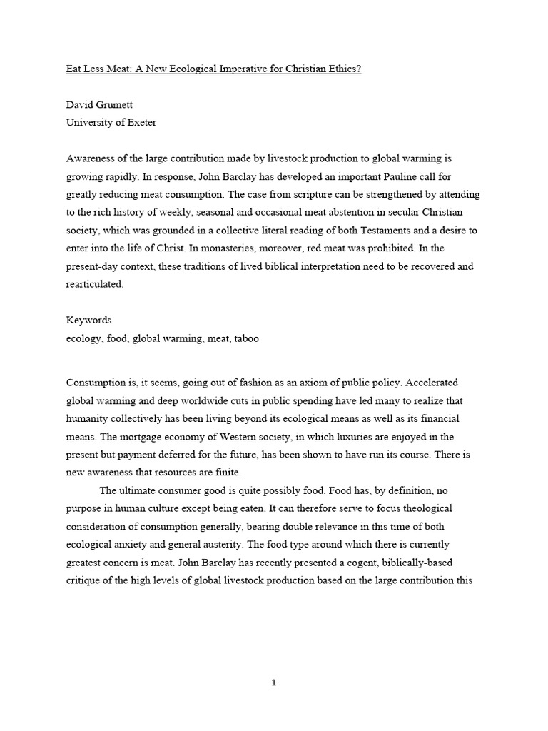 Eat Less Meat | PDF | Lent | Meat