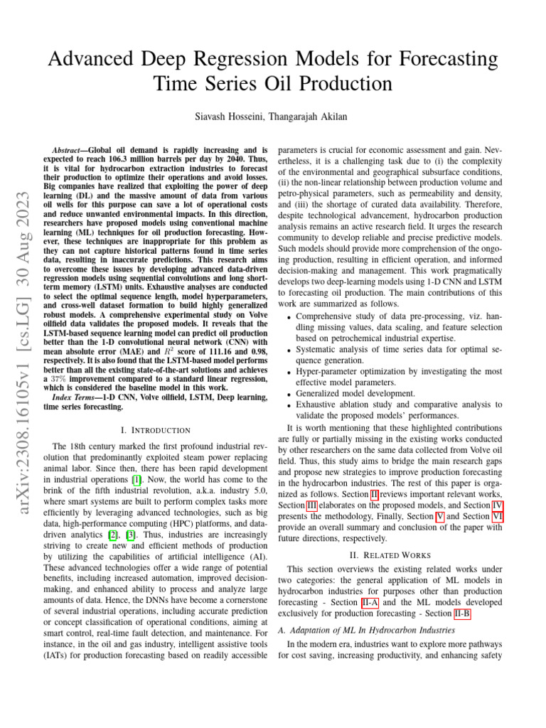 Deep Learning for Oil Production Forecasting | PDF | Machine Learning ...