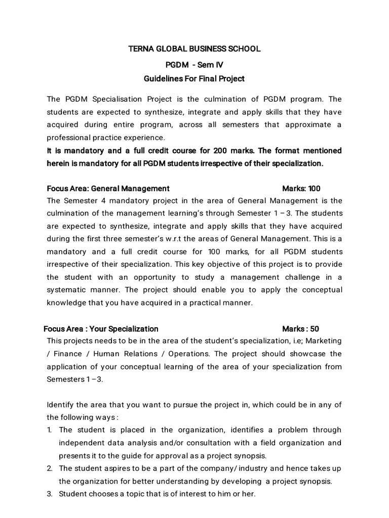 Project Guideline and Format TGBS | PDF