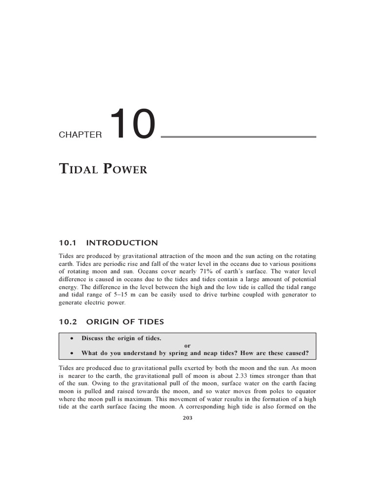 Tidal Power: Harnessing Ocean Energy | PDF | Tide | Moon