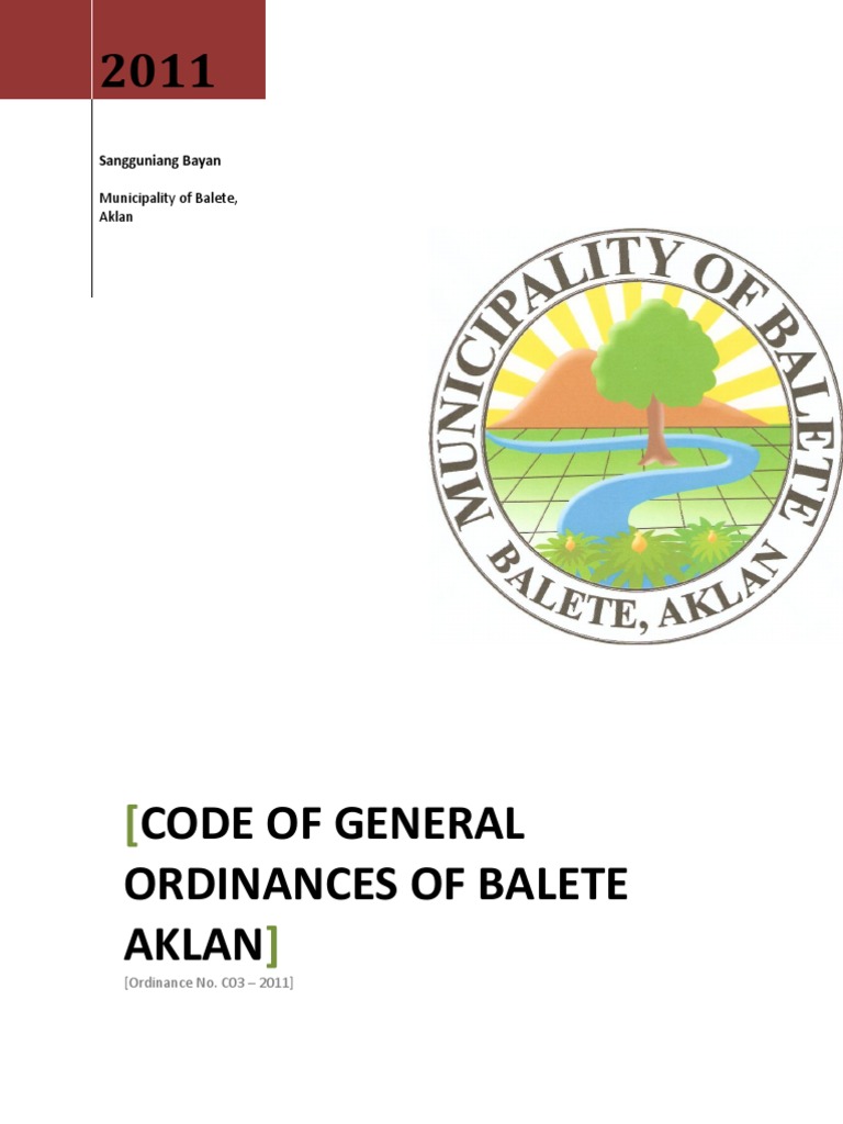 Code of General Ordinances of Balete, Aklan Traffic Micronutrient