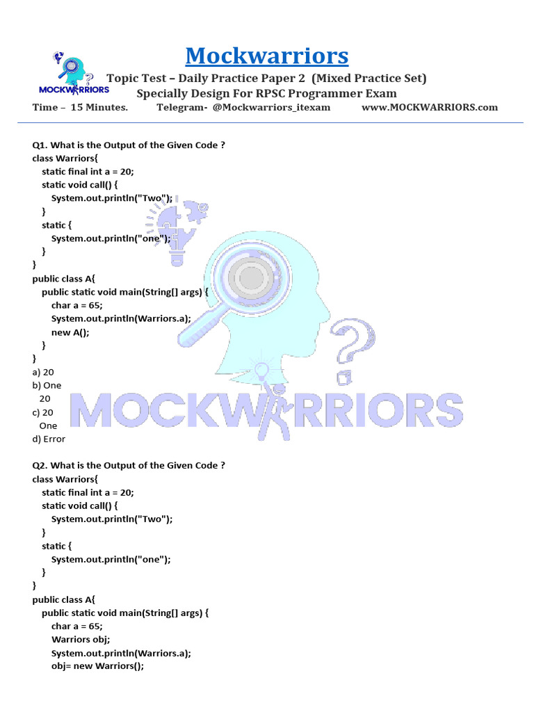 RPSC Programmer Exam Daily Practice Set | PDF | Systems Architecture ...