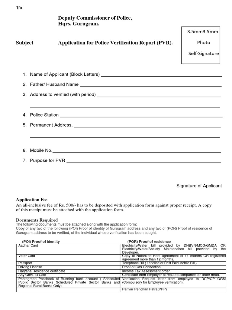 Police Verification Report Application Guide | PDF | Identity Document ...