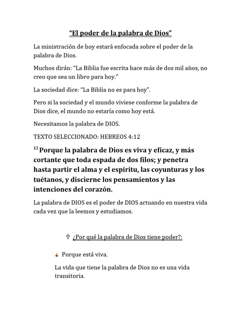 Poder Transformador de la Palabra de Dios | PDF | Biblia | Dios