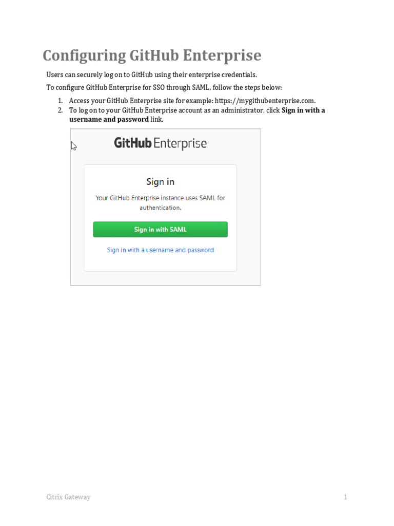 Configure GitHub Enterprise SSO with SAML | PDF | Public Key ...