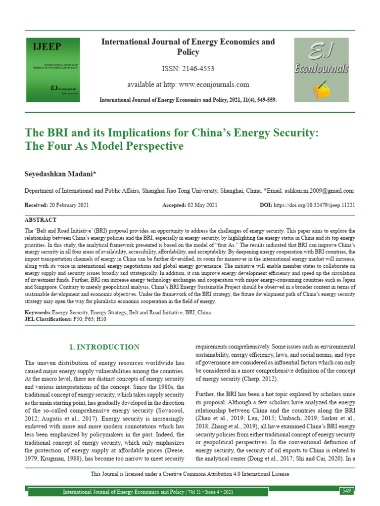 The Bri and Its Implications For Chinas Energy Se | PDF | Natural Gas ...