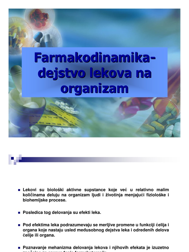 Farmakodinamika Dejstvo Lekova Na Organizam PDF