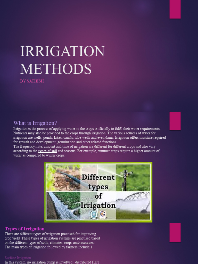 Essential Irrigation Methods Explained | PDF | Irrigation | Water And ...