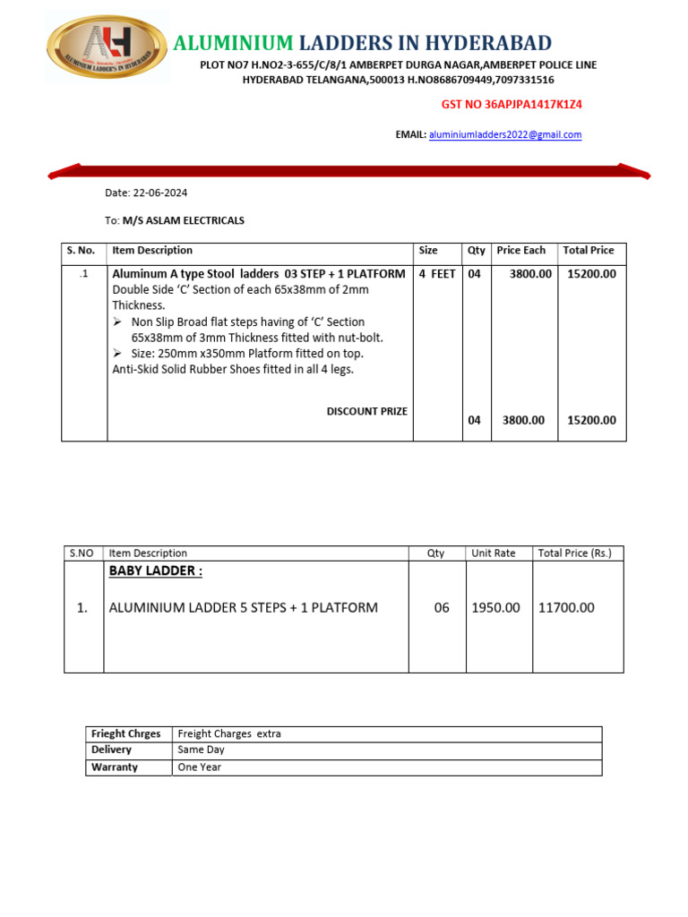 Ladders Quotation | PDF