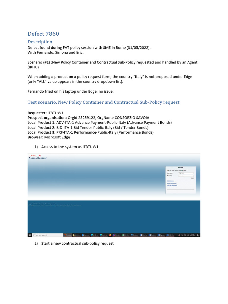 Defect 7860: Italy Dropdown Issue | PDF