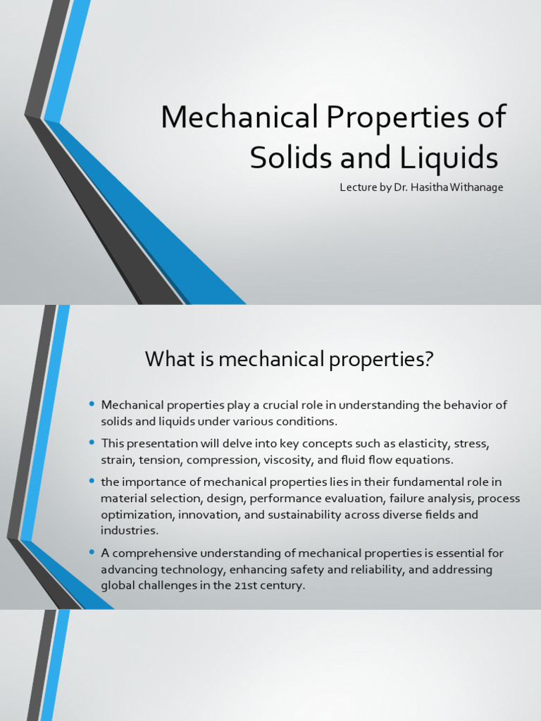 Mechanical Properties of Solids Explained | PDF | Elasticity (Physics ...