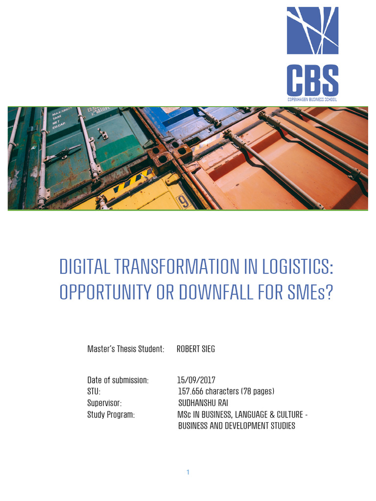 Digital Transformation in Logistics | PDF | Logistics | Innovation