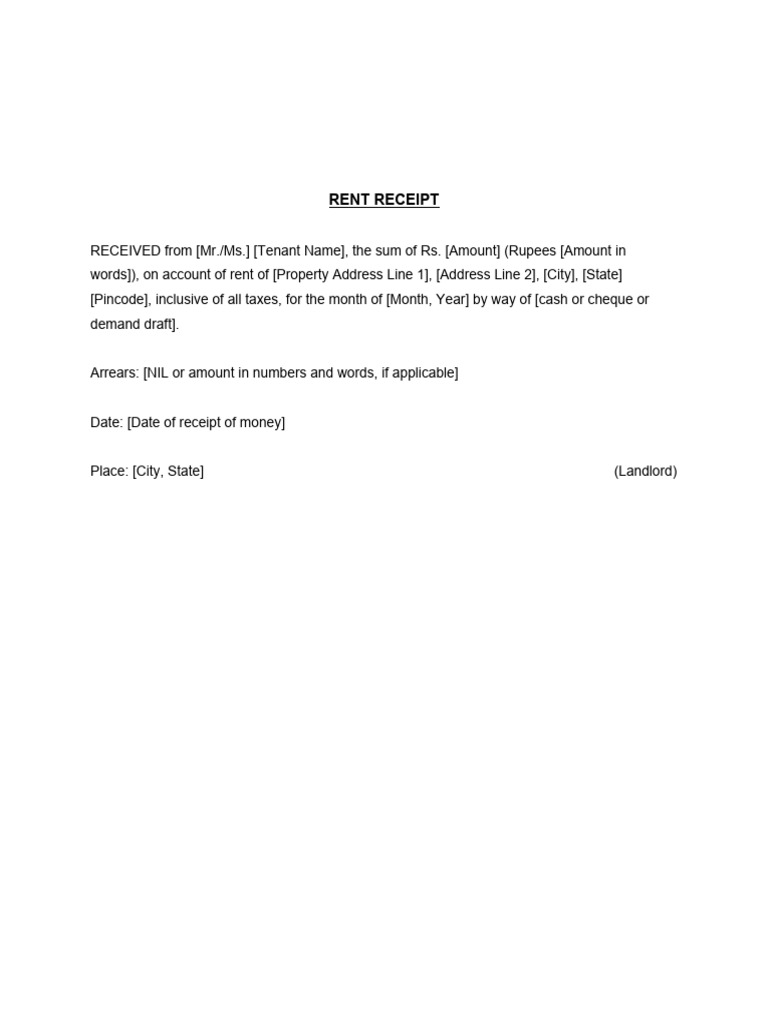 Rent Receipt | PDF