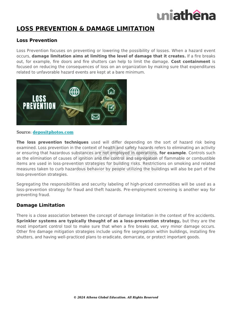 Loss Prevention and Damage Limitation Strategies | PDF | Hazards | Risk