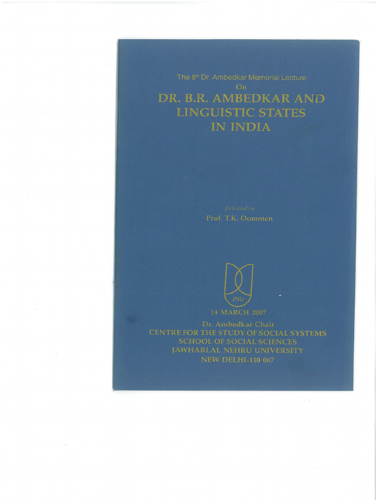 8th Dr Ambedkar Memorial Lecture Pdf