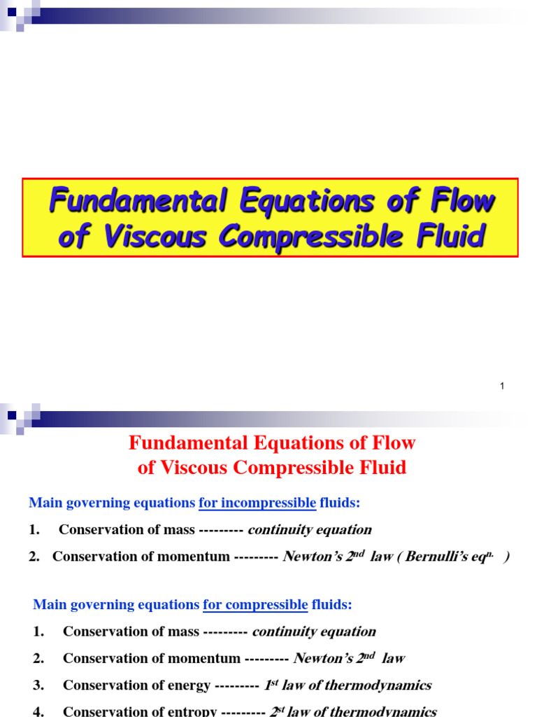 Viscous Compressible Fluid Flow Equations | PDF | Fluid Dynamics ...