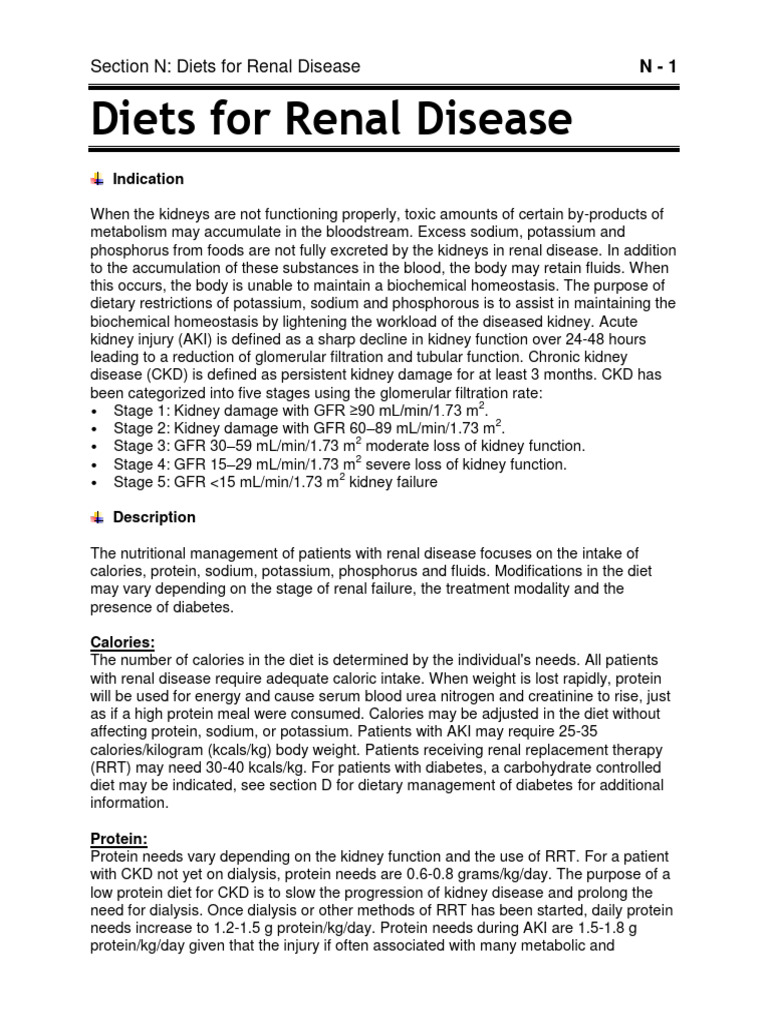 Diets For Renal Diseases-2 | PDF | Chronic Kidney Disease | Kidney