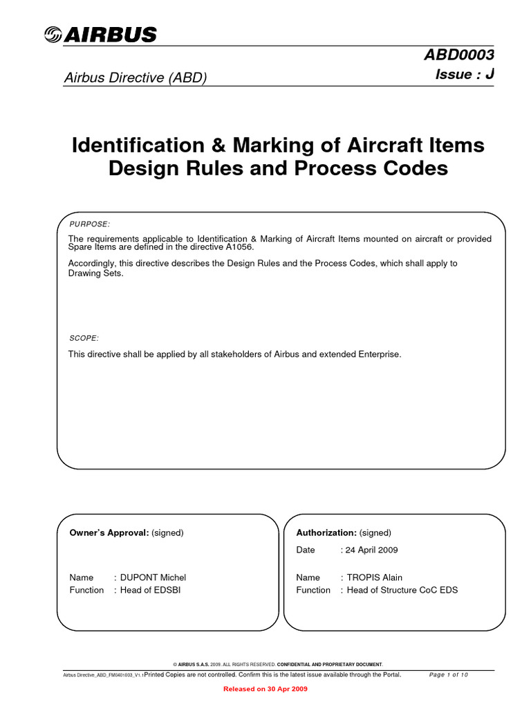 Aircraft Item Marking Guidelines | PDF | Aviation