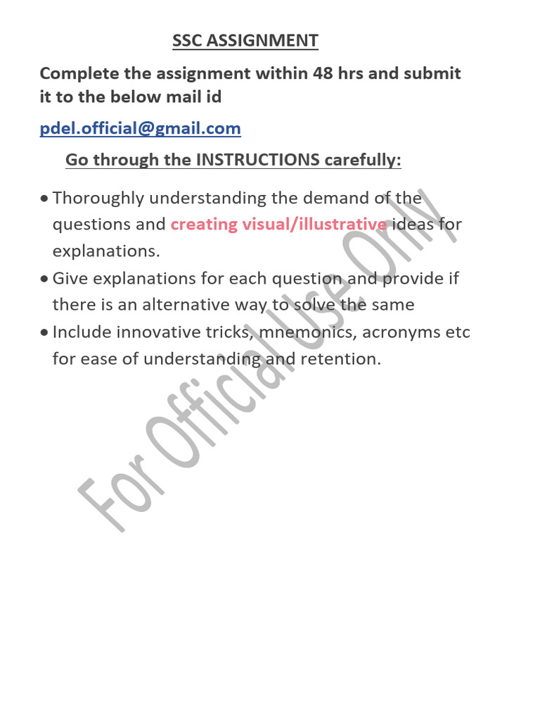 SSC Assignment | PDF