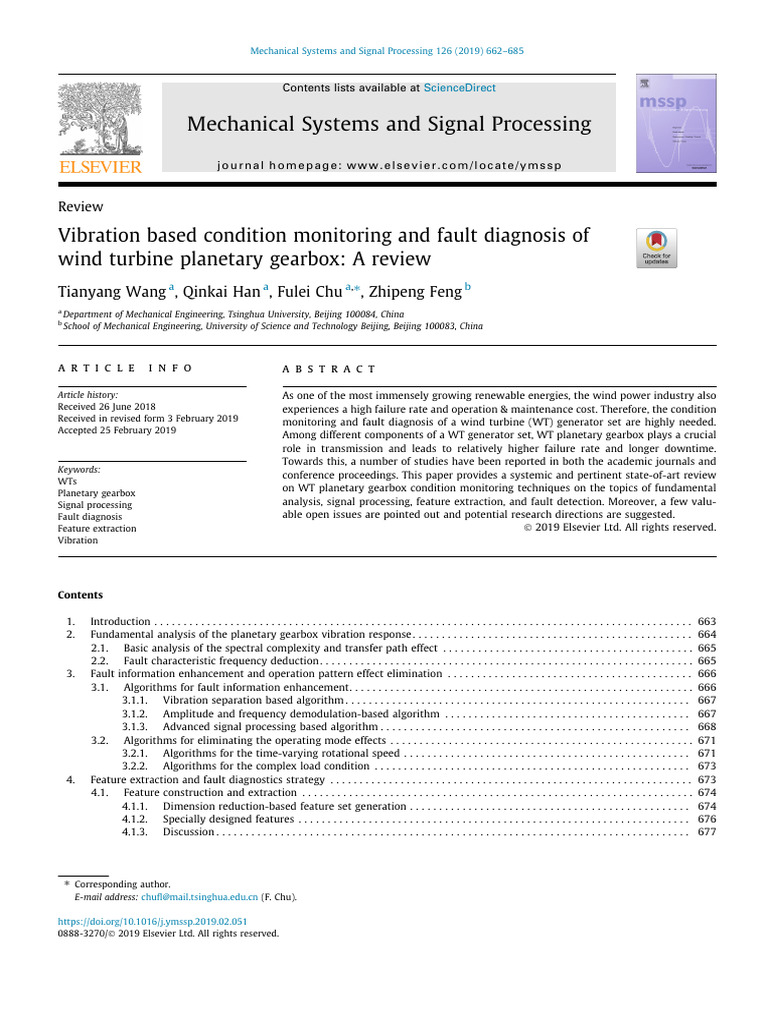 Wind Turbine Gearbox Monitoring Review | PDF | Wind Power | Spectral ...