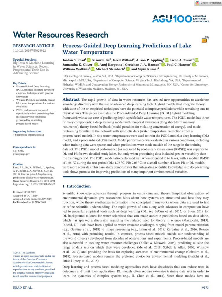 Water Resources Research 2019 Read ProcessGuided Deep Learning ...