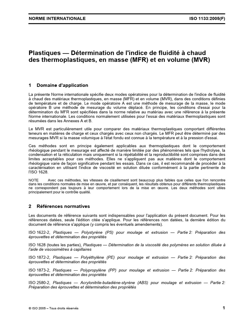 Indice de fluidité des thermoplastiques | PDF | Plastique | Piston