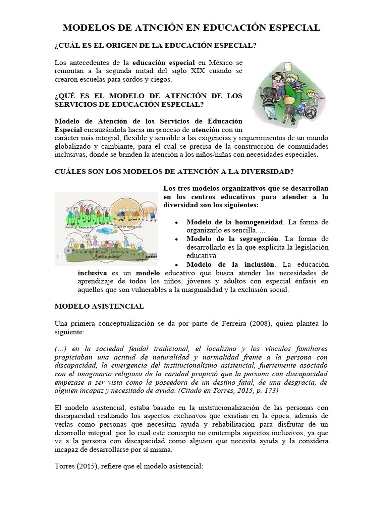 Modelos de Atnción en Educación Especial | PDF | Educación especial ...