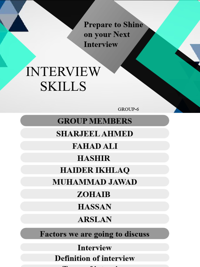 Interview Skills Presentation Pdf Human Communication Communication